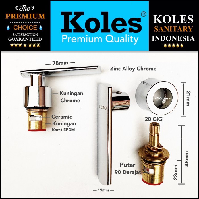 KOLES B17 Handle Kran Handel Plus Jantung Valve Kran Air Dingin