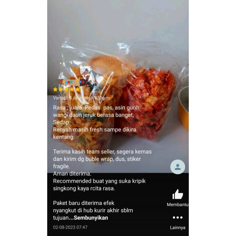 

A Grosir Kripik Keripik Singkong Balado Rujak Lengket Melted Pedas Manis Viral 500Grm.