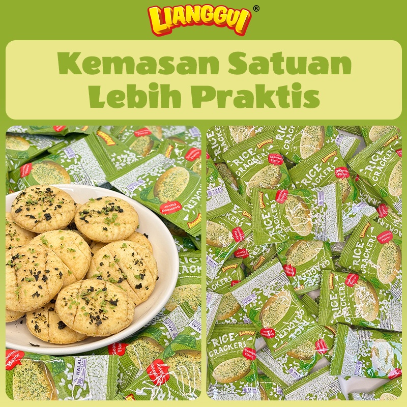 

A 24+24Pcs Nori Crackers Cemilan Sehat Renyah Snack Kantor/Diet Viral Halal 200Gr Lianggui