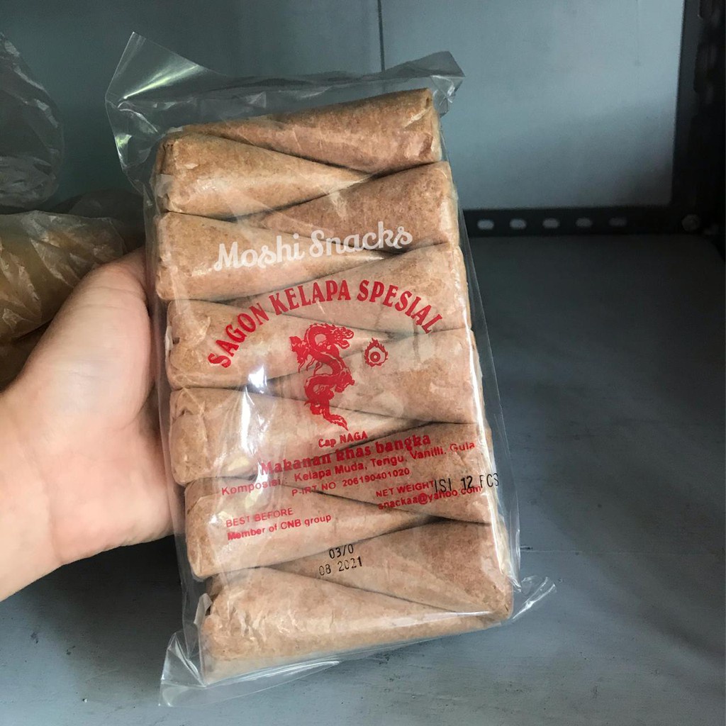 

A Kue Sagon Kelapa Bubuk Spesial Cap Naga Isi 12 Asli Bangka / Sagon Bubuk Jadul Bangka / Sagon