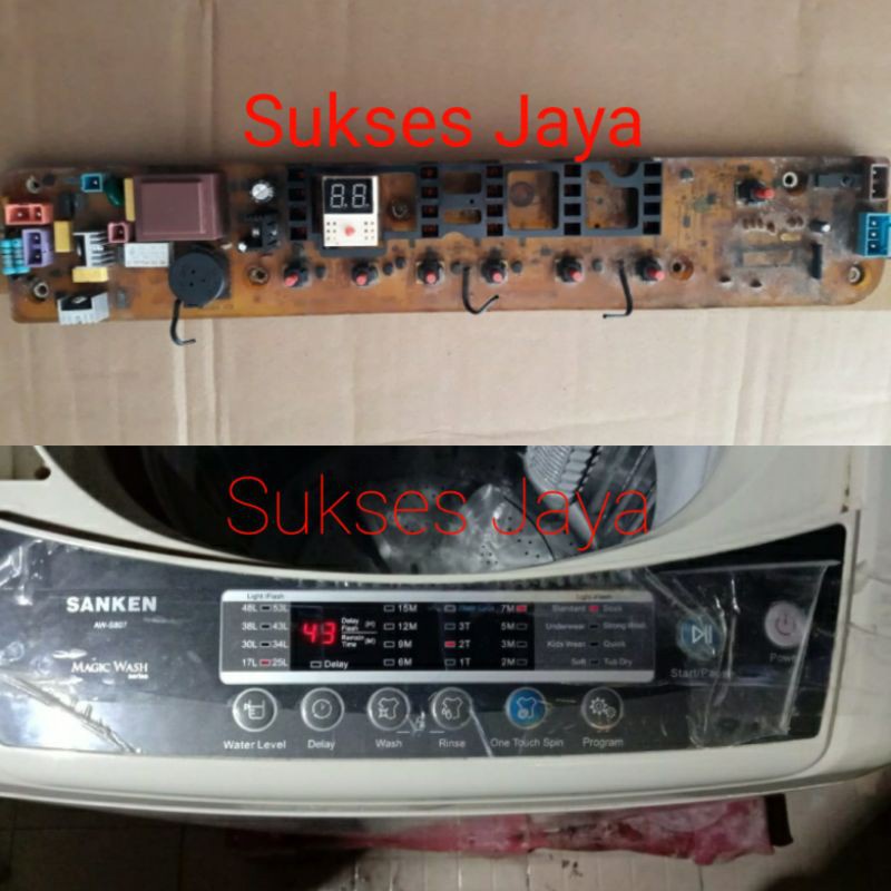 terbaru- Modul Pcb Mesin Cuci Sanken AW-S807 AW-S907 AWS807 AWS907