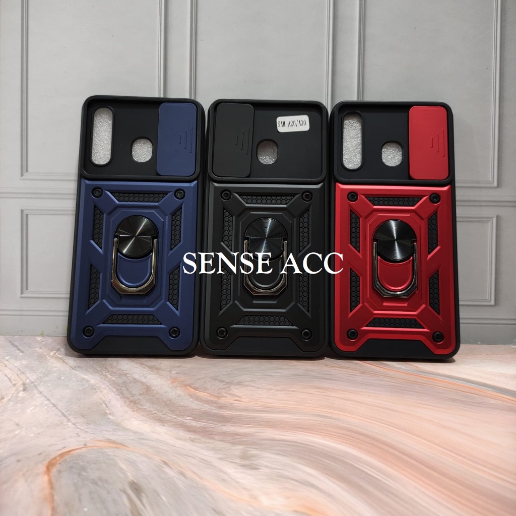 TerLengkapDong- Case Armor Transformer Slide + Ring Samsung A20 A30 A20s A22 4G M22 M32 A22 5G -