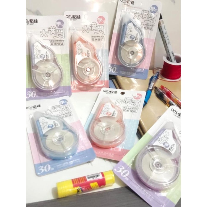 

Tip-Ex Roll Correction Tape Pita Koreksi Panjang 30 Meter Qitu Qt-9047