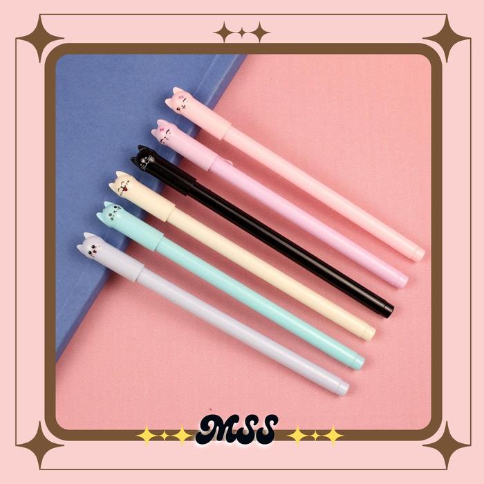 

Mss- (Cod) Pena Karakter Meow Kucing Lucu Pulpen Karakter Gel Imut Pulpen Gel Pena Murah Plastik