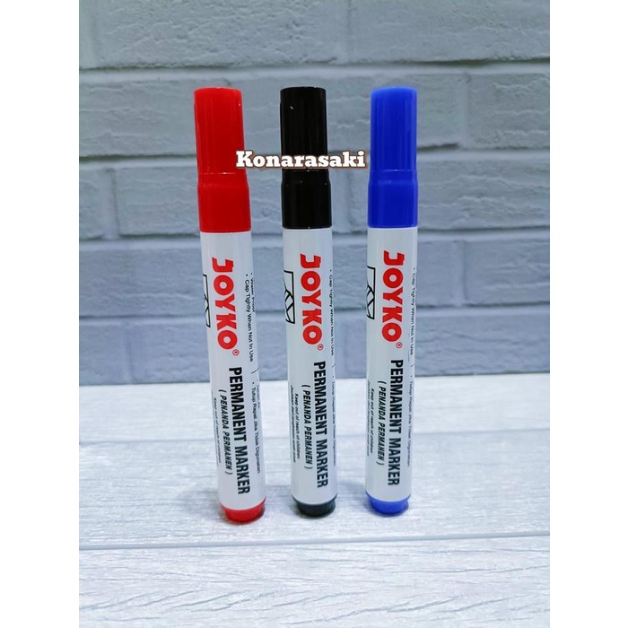 

12 Pcs Joyko Permanent Marker Spidol Permanen Round Tip Dijual Per 12 Pcs