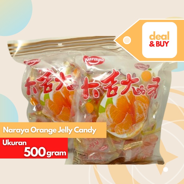 A Naraya Orange Jelly Candy/ Permen Jelly Rasa Jeruk Mandarin 500G