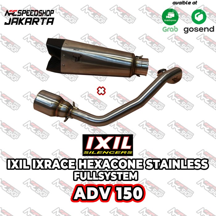 Knalpot Ixil IXrace Hexacone Stainless ADV 150 Fullsystem Original