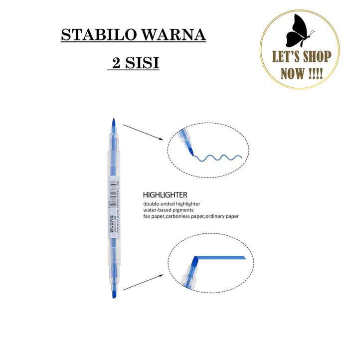 

Stabilo Warna 2 Sisi Set Isi 6 Pcs - Highlighter Colorful 2 In 1 - Pensil Spidol Warna Warni