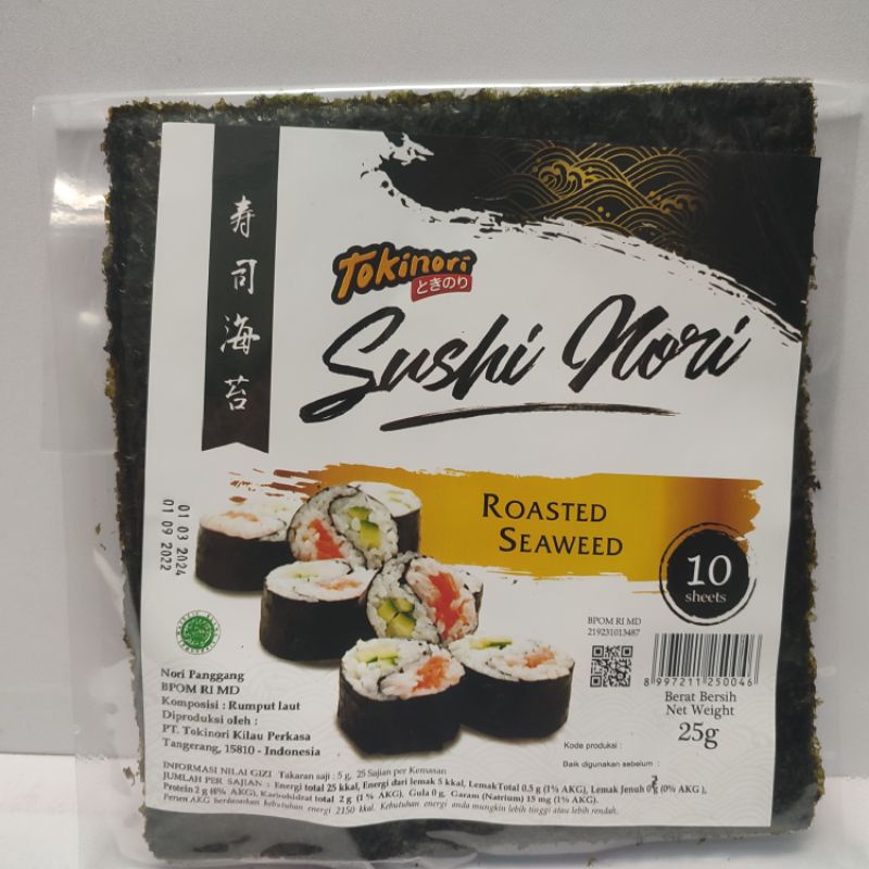

A Tokinori Sushi Nori 10 Sheet Lembar - Roasted Seaweed Rumput Laut 10S