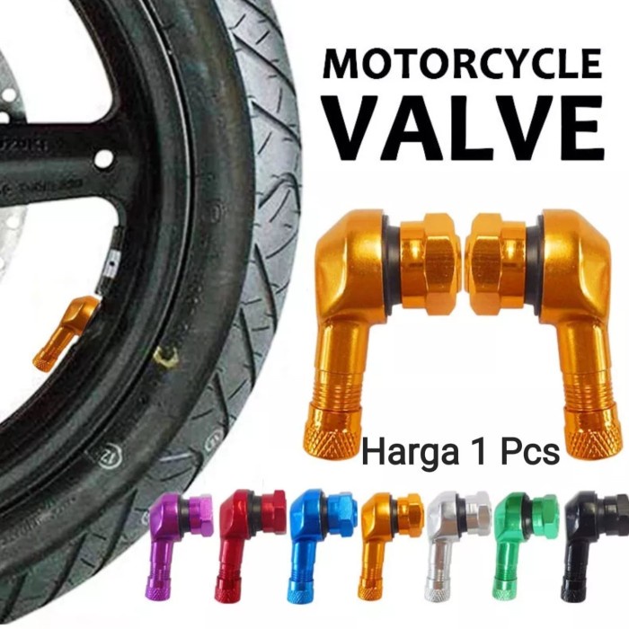 Pentil Ban Tubeless Miring Motor CNC Alloy Pentil Tubles Bengkok *