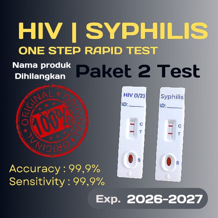 Terlaris Paket HIV dan Syphilis isi 2 set HIV dan sifilis Test