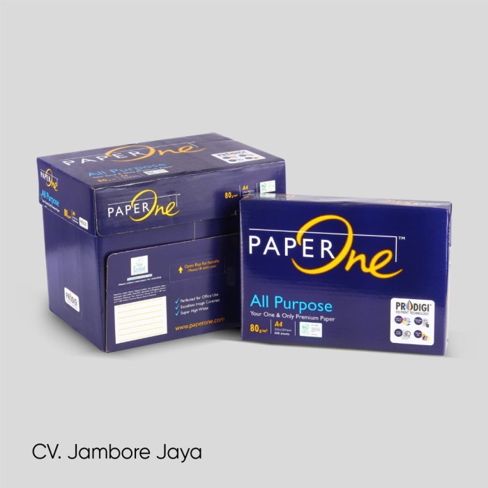 

pintar- Kertas HVS PaperOne 80 Gsm / 80 Gram A4 (21x29,7 cm)