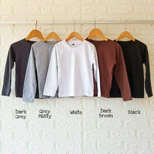 LENGAN PANJANG Kaos Polos Anak Manset Balita Bayi Laki laki Perempuan