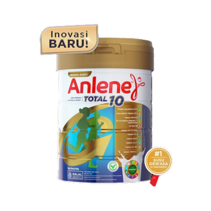 

BARANG TERLARIS ANLENE TOTAL 10 RASA VANILA 800 G SUSU BUBUK NUTRISI DEWASA