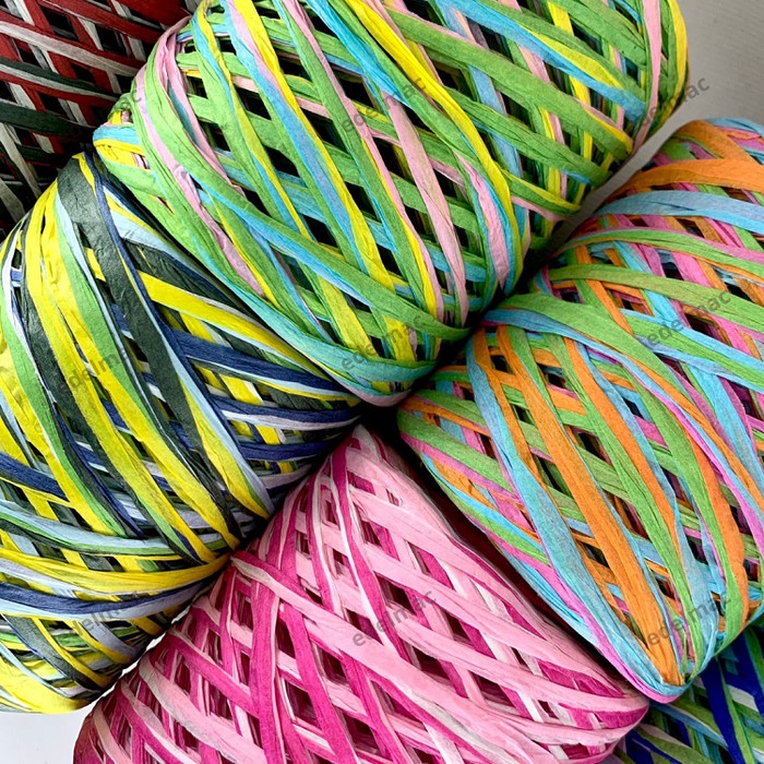 

Mix Warna Tali Kertas Rajut Rafia Paper Rope Yarn Knitting Tas Bag Hat