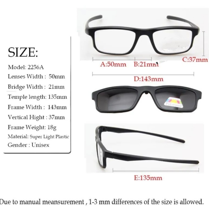 KACAMATA CLIP ON 2256 FRAME KACAMATA KLIP ON KACAMATA POLARIZED