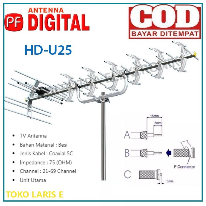 READY STOK Antena PF HD U25 antena PF HD U19