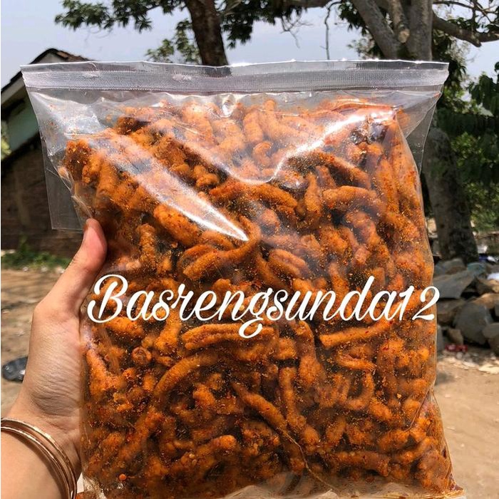 

Kripik Usus 1Kg / Usus Crispy Pedas Daun Jeruk Cemilan Makanan Food Snacks Keripik