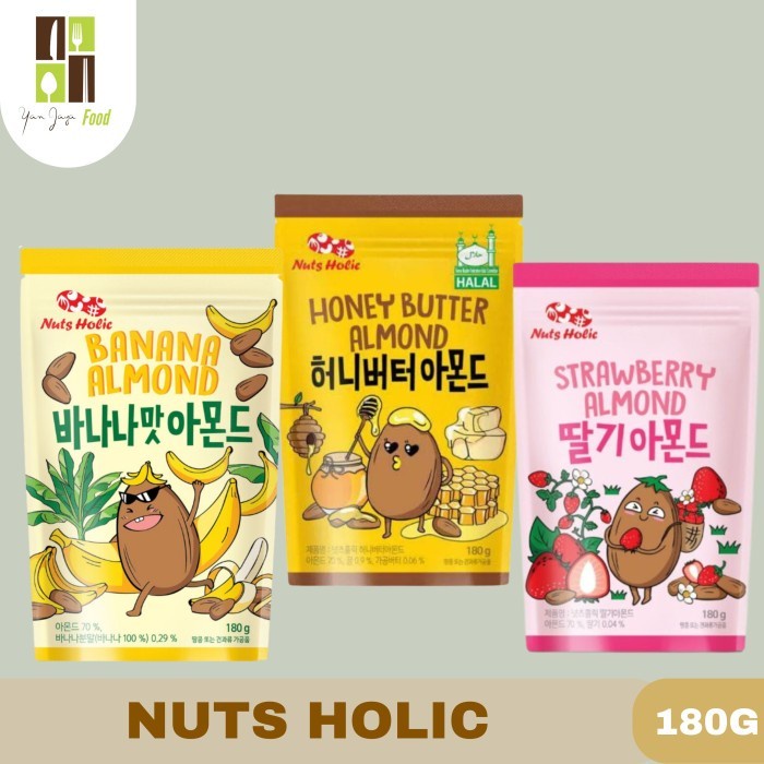 

OBRAL KOKA Nuts Holic / Snack Korea Kacang Almond / Makanan Ringan Rasa Banana Almond / Honey Butter