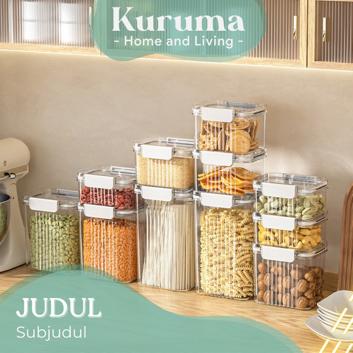 

SALE KURUMA - ONSEN Wadah Simpan Cemilan Kedap Udara Toples Simpan Teh Gula Bening Stoples Kedap