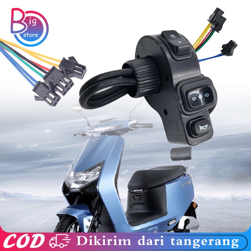 SAKLAR SEPEDA LISTRIK SCOOTER MOTOR 3 IN 1 TOMBOL LAMPU SEIN KLAKSON SEPEDA LISTRIK SCOOTER SAKLAR
