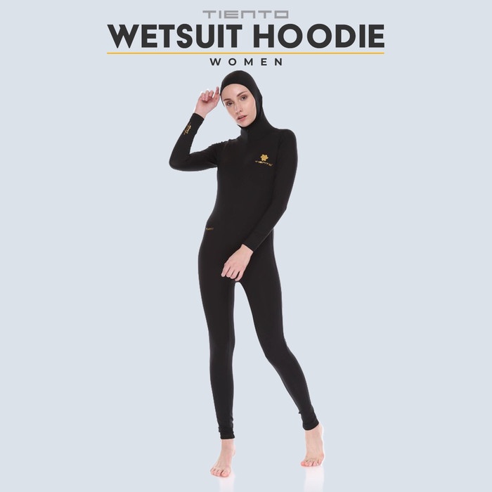 Best- Tiento Wetsuit Hoodie Black Swimwear Baju Celana Pakaian Renang Diving