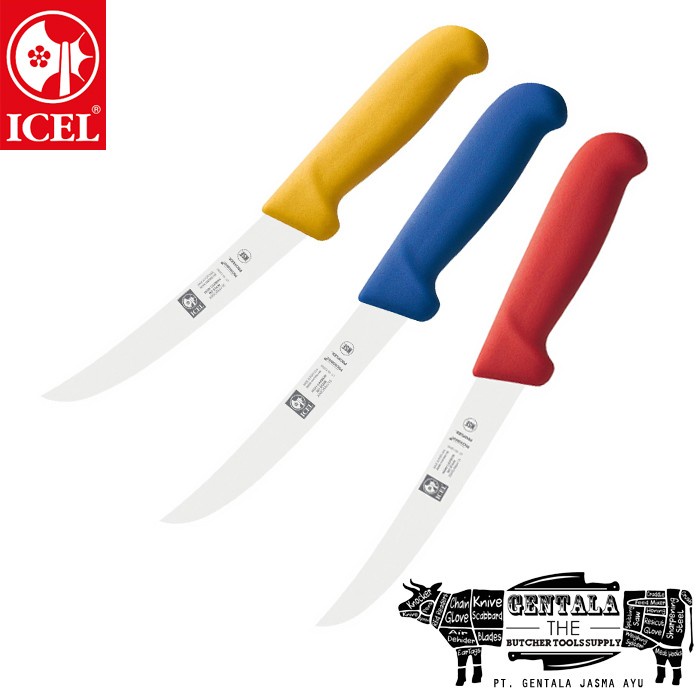 PREMIUM Pisau ICEL, Boning Knife 15cm Curved Wide Blade, Pisau Pemisah Daging