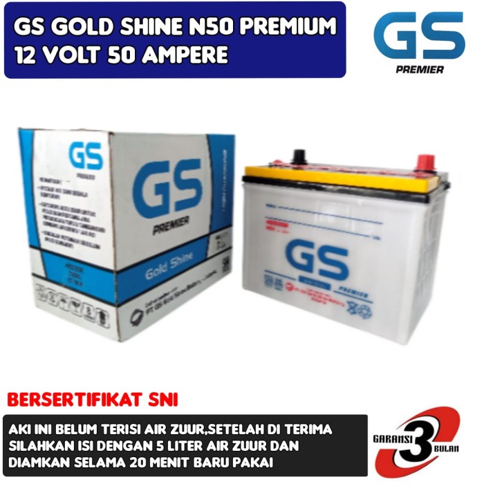 Kualitas Terjamin Aki Mobil Kijang Diesel /Grand/Isuzu Elp/Hino Gs Goldshine N50 Premium 50 Ampere