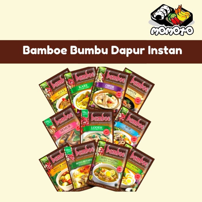 

GV880 Bamboe bumbu dapur instan halal all varian empal ayam kecap tongseng tahu campur kuah bakso