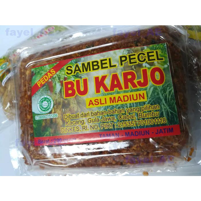 

TQ327 Sambel Pecel Madiun Bu Karjo Bumbu Kacang Instan Resep Sambel Pecel STOK TERBATAS