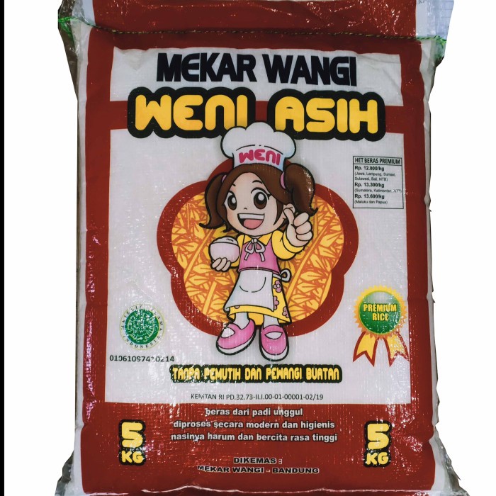

Lezat- Beras Wangi 5 kg Mekar Wangi Weni Asih
