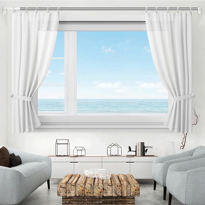 PREMIUM Tiang Jemuran Baju Gantungan Tiang Gorden Batang Tirai Fleksible Tanpa Paku Gantungan