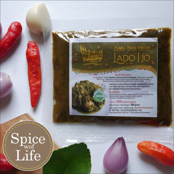 

EG502 Bumbu pasta instan Lado Ijo - Bundo Kanduang resep padang asli praktis PROMO SPECIAL