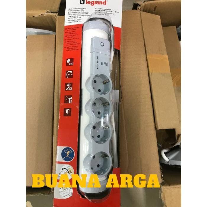 PREMIUM Stop Kontak Anti Petir (Surge Protector) saklar 4 Socket 1,5 M Legrand