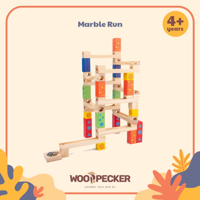 PREMIUM Mainan marble run wooden kelereng kayu edukasi anak