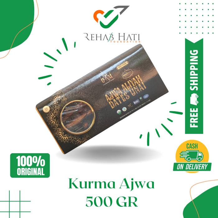

Lezat- Kurma Ajwa Aliyah Unai Organic Grade Premium 500 Gram