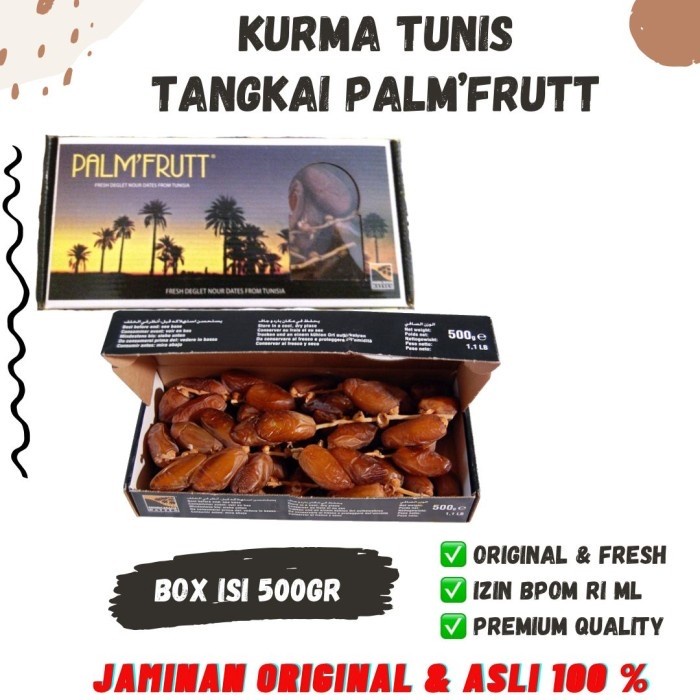 

Lezat- KURMA PALM FRUIT 500gr Asli Import PalmFruit PalmFrutt Tunisia Tangkai