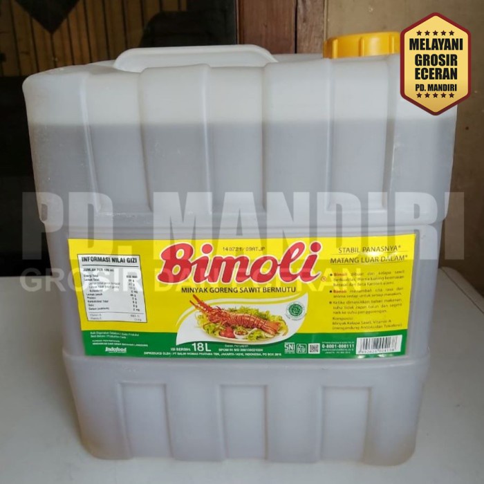 

Lezat- MINYAK GORENG BIMOLI 18 Liter / Jerigen / 18L / 18Ltr