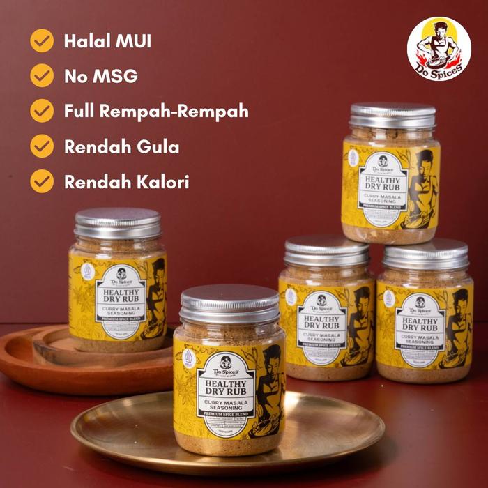 

Lezat- Dospices Healthy Dry Rub [Curry Masala seasoning] Bumbu marinasi rendah kalori [100 gram]
