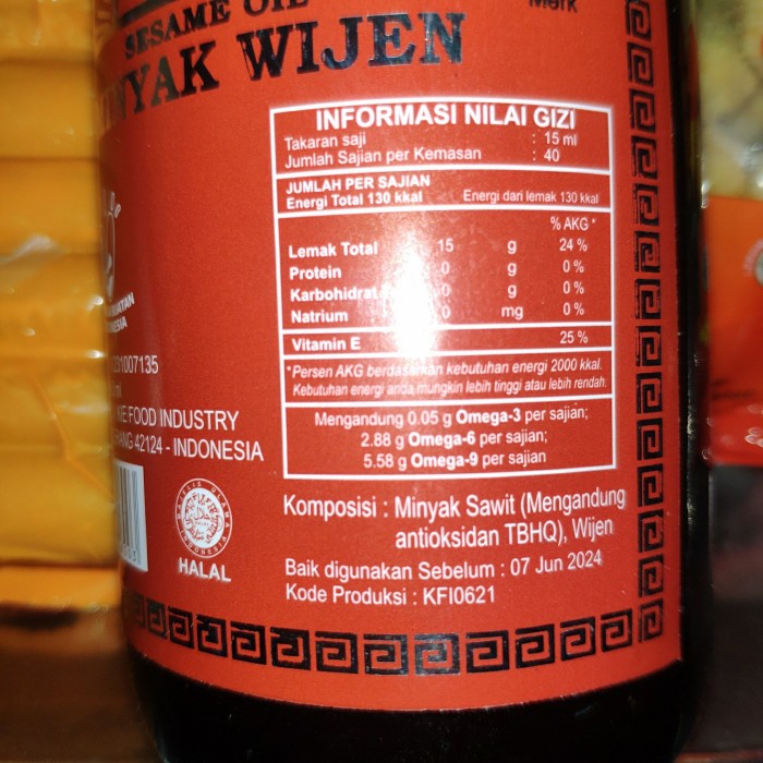 

Lezat- minyak wijen oh guan hing 600ml