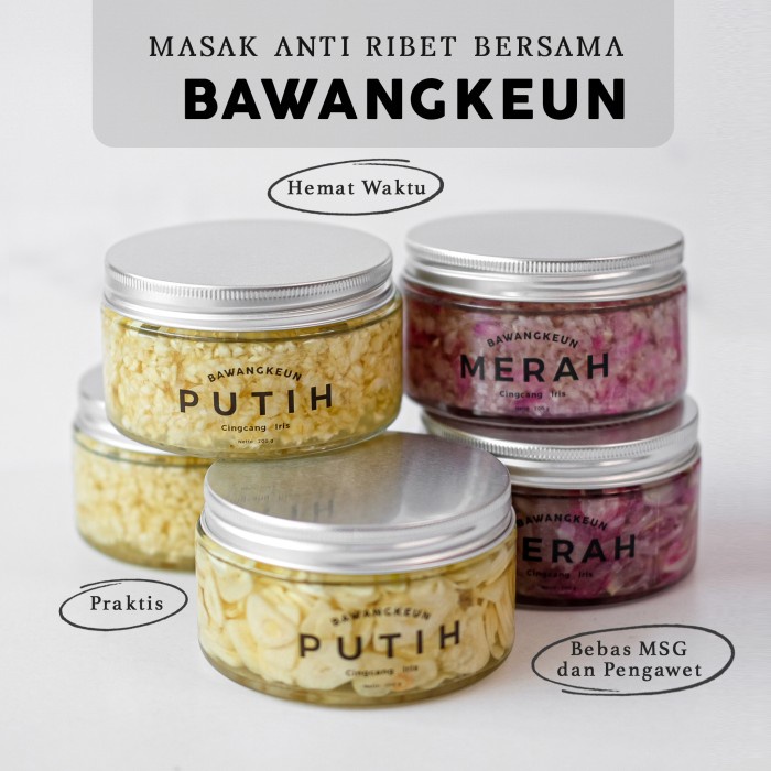 

Lezat- Combo Mix Bawang Putih Merah Bombay Cincang Iris Minyak by Bawangkeun Bumbu Baceman Bawang