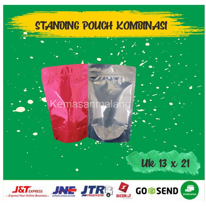 

(GoodSeller) Kemasan Abon STANDING POUCH COMBI RED 13 x 21
