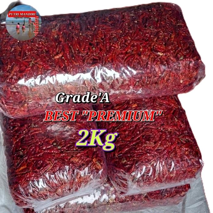 

Lezat- 2Kg PREMIUM CABE RAWIT TEJA MERAH KERING INFOR INDIA KUALITAS SUPER PEDAS Organik Alami