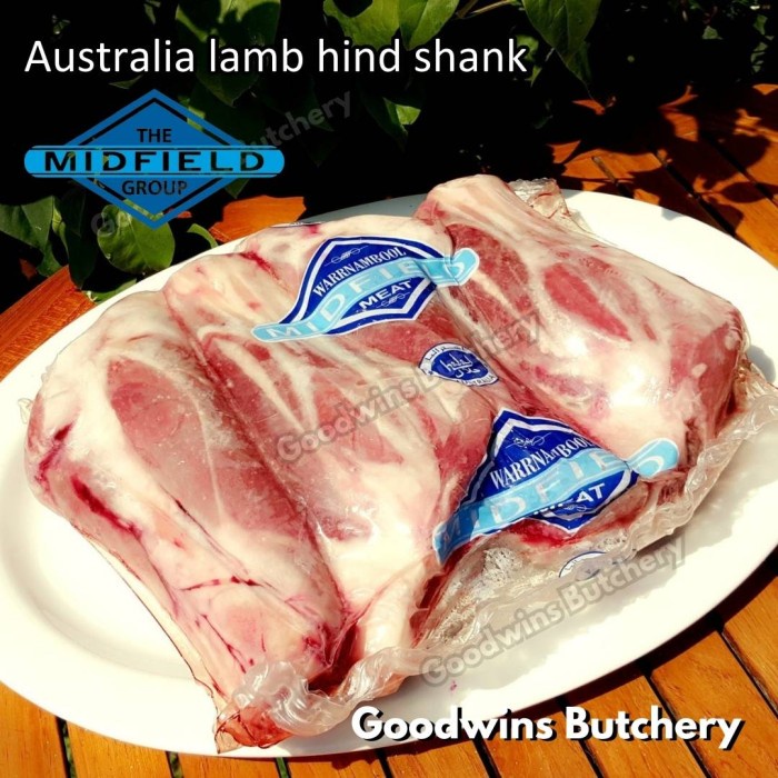 

Lezat- 1.2kg 2pcs LAMB HIND SHANK kaki belakang domba muda Australia frozen