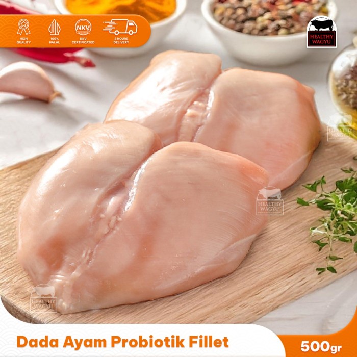 

Lezat- PROBIOTIC CHICKEN FILLET/AYAM PROBIOTIK FILLET/DADA 500GR