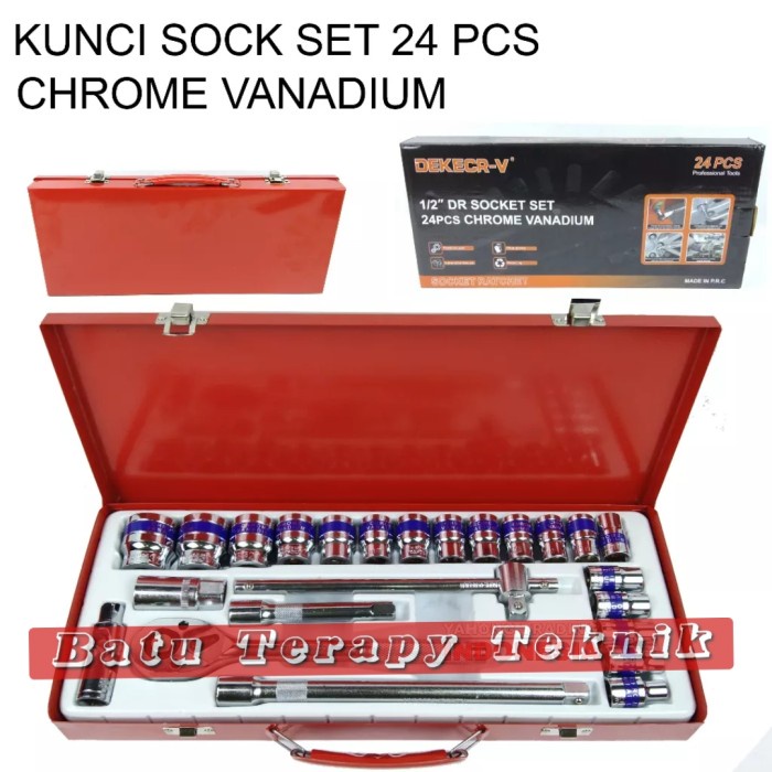 

Kunci Sock Shock Sok Socket Toolkit Set 1/2 Inch 24 Pcs
