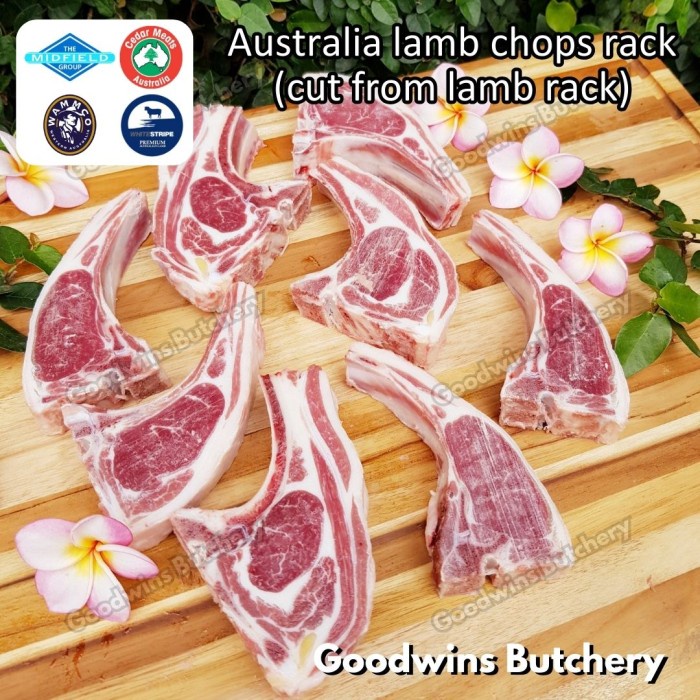 

Lezat- 1kg 6-8pcs frozen LAMB CHOPS RACK 1" 2.5cm Wammco Australia