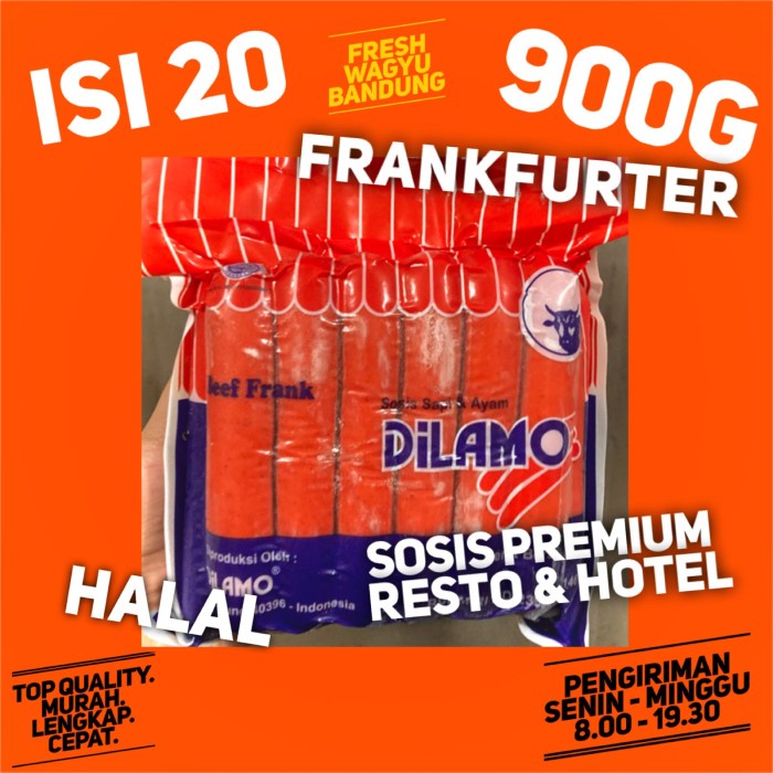

Lezat- DILAMO BEEF FRANK SOSIS SAPI HALAL PREMIUM 900g