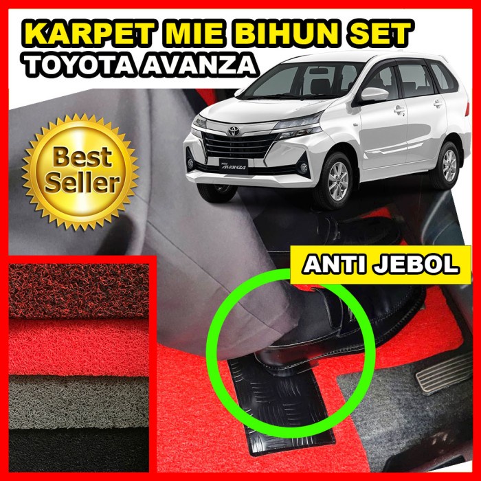 Karpet Mie Mobil Lantai Bihun Keset Set TOYOTA AVANZA 3 Baris 1 Warna