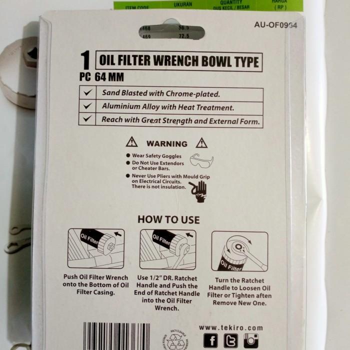 READY STOK TEKIRO Kunci Filter Oli Mangkok 64mm Kunci pembuka Filter Oli Mobil